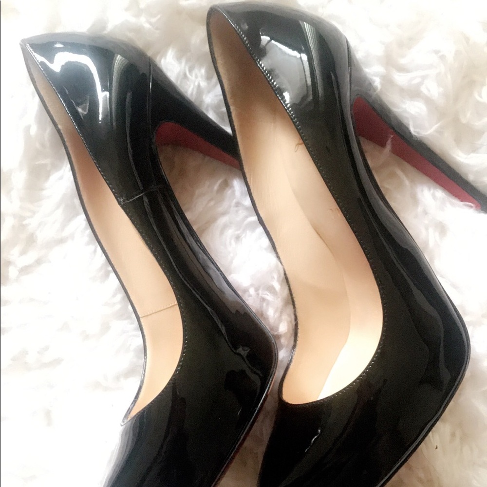 Red bottoms shoes. Worn but looks fairly used